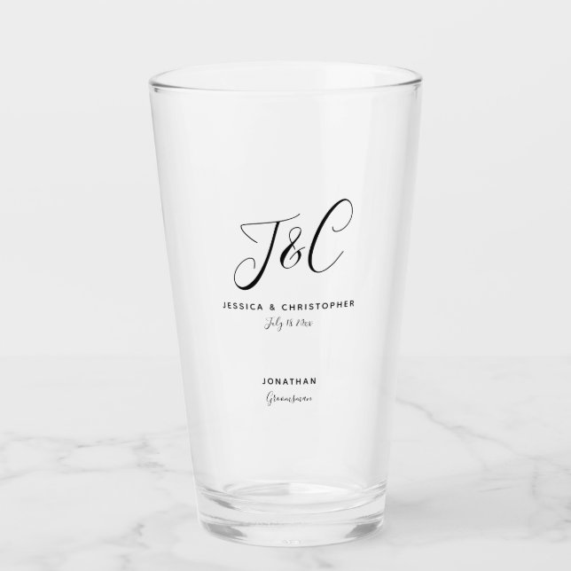 Groomsman Gift Monogram Initials Wedding Minimal (Anverso)