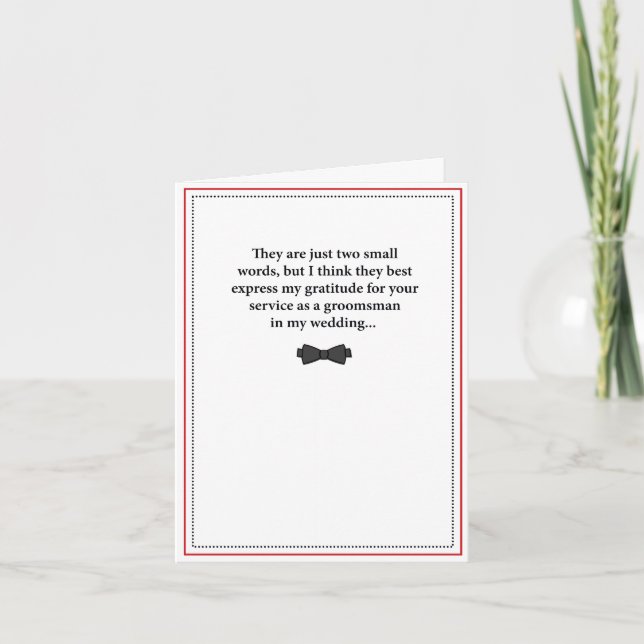 Groomsman Gracias Tarjeta - Novias calientes (Anverso)