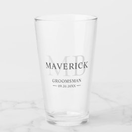 Groomsmen Gift Moderno Monograma Cerveza inicial