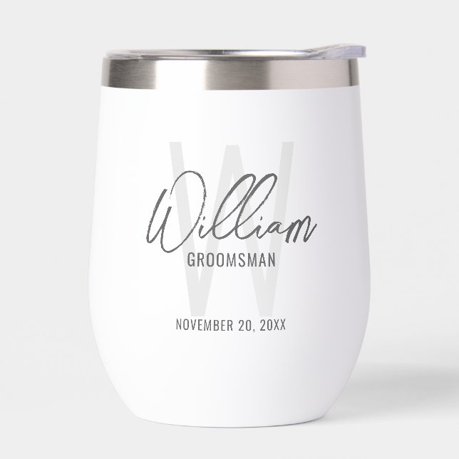 Groomsmen personalizado de escritura moderna (Izquierdo)