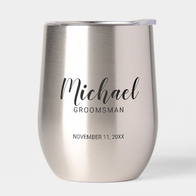 Groomsmen personalizado de escritura moderna (Izquierdo)