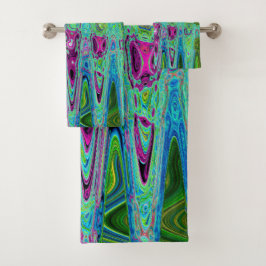Groovic rosa caliente y azul Groovy Abstract Ondas