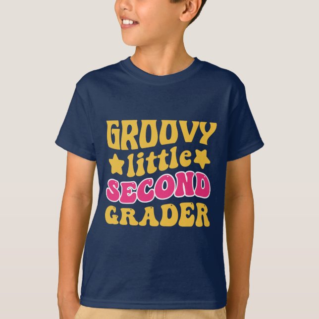 Groovy 2º Grader De Vuelta A La Camiseta Escolar (Anverso)