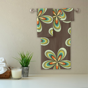 Groovy 60's 70s Hippie Flor marrón Retro Daisy