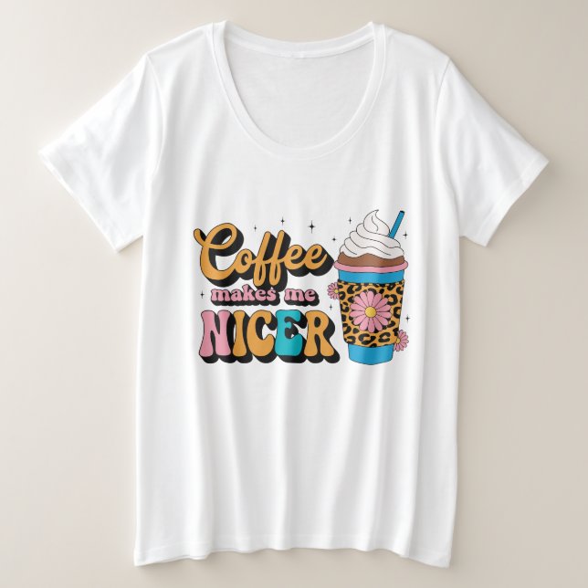 Groovy 70s Estampado de Leopardo Café Me Hace Más  (Anverso del diseño)