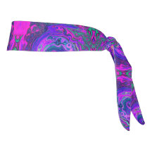 Groovy Abstracto Retro Remolino Magenta y Púrpura