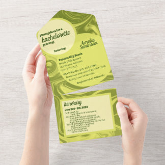 Groovy Bachelorette Todo En Una Invitación