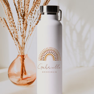 Groovy Bohemie Rainbow Bridesmaid Botella de agua