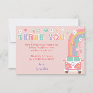 Groovy Boho Retro Hippie Gracias Cartas De Notas
