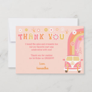 Groovy Boho Retro Hippie Gracias Cartas De Notas