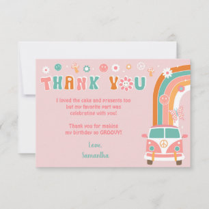 Groovy Boho Retro Hippie Gracias Cartas De Notas
