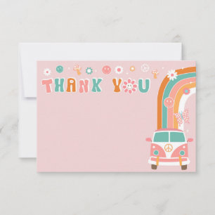 Groovy Boho Retro Hippie Gracias Cartas De Notas