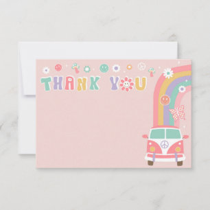 Groovy Boho Retro Hippie Gracias Cartas De Notas