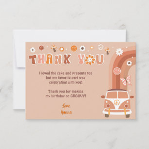 Groovy Boho Retro Hippie Gracias Cartas De Notas