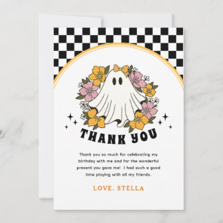 Groovy Chica Halloween Cumpleaños Gracias Tarjeta
