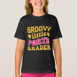 Groovy Cuarto Grader De Vuelta A La Camiseta Escol