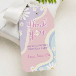 Groovy Daisy Birthday Gracias Etiqueta