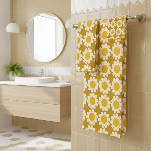 Groovy Daisy soleado toalla de baño amarillo conju
