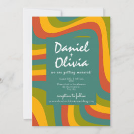 Groovy de los 70 con invitación a matrimonio Photo