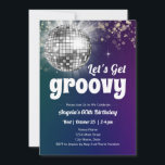 Groovy Disco Dance Fiesta Invitación a los 60 años<br><div class="desc">Fiesta Disco Groovy Retro con temática adulto. Disponible como descarga digital imprimible. Excelente para cualquier temporada. Personalizado,  personalizada,  editable descarga,  retro groovy disco fiesta adulto</div>