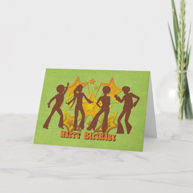 Groovy Disco Dancers Con Tarjeta De Cumpleaños De  (Anverso)