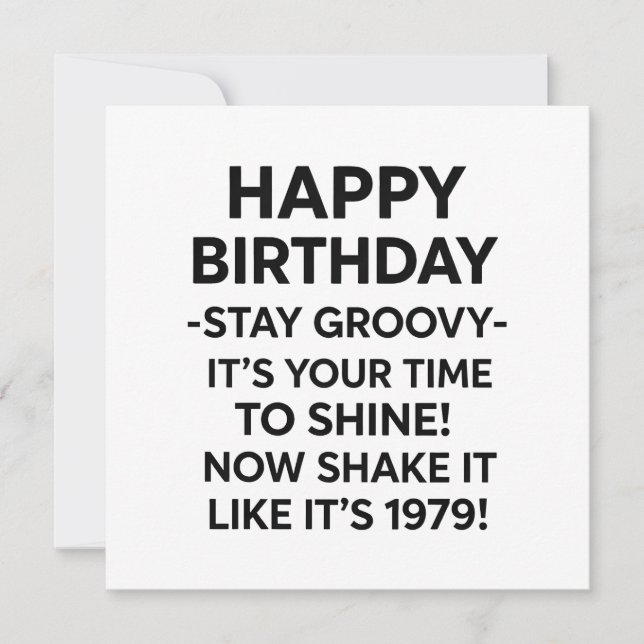 Groovy Disco Tarjeta de cumpleaños Gen X (Anverso)