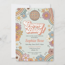 Groovy Floral Baby Shower, tema retro de los años