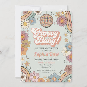 Groovy Floral Baby Shower, tema retro de los años