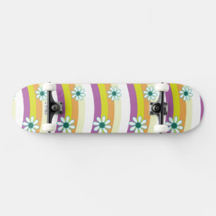 Groovy Floral Skateboard Pattern