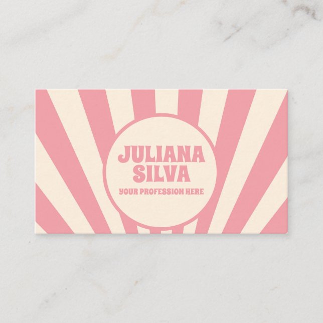 Groovy Funky Hippie 60s con tarjeta de visita QR (Anverso)