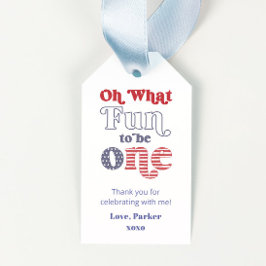 Groovy Gender Neutral Primer Cumpleaños etiqueta d