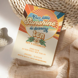 Groovy hippie invitación 10 cumpleaños bohemio