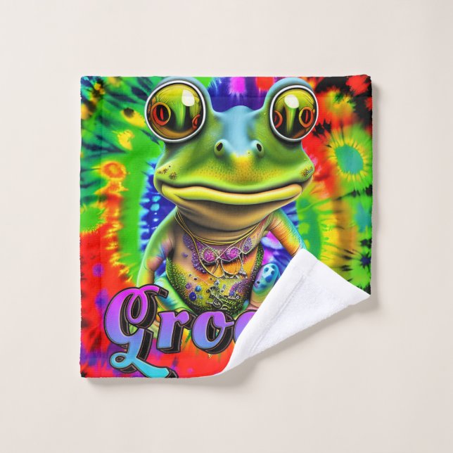 Groovy Hippie Trippy Frog Psychedelic (Toallita)