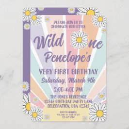 Groovy Hippy Sun & Daisy Primera Invitación de cum