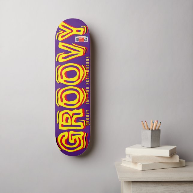 GROOVY JMT OFICIAL Tabla de Skateboard 7 3/4" (Arte de la pared)
