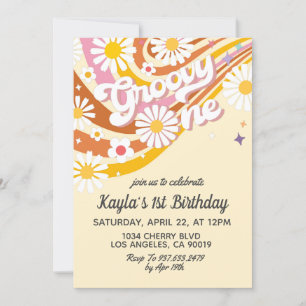 Groovy One 1er cumpleaños invitación