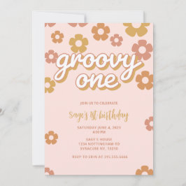 Groovy One Boho Daisy Invitación a primer cumpleañ