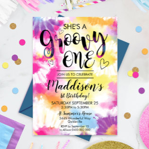 Groovy One Party Invitación Hippy Tie Dye