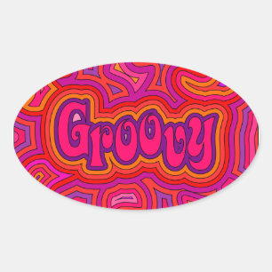 Groovy Oval Pegatina