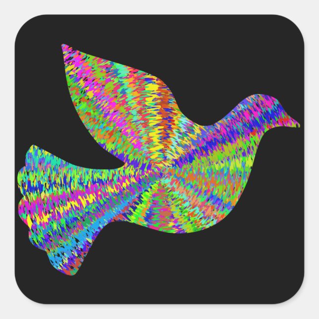 Groovy Peace Dove Pegatina (Anverso)