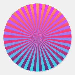 Groovy Psychedelic Sunburst Pegatina