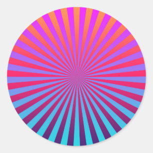 Groovy Psychedelic Sunburst Pegatina