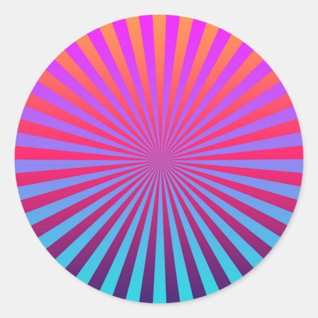 Groovy Psychedelic Sunburst Pegatina (Anverso)