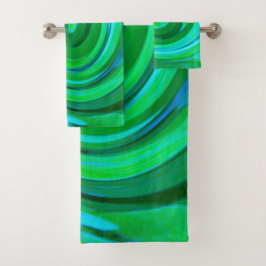 Groovy Resumen Pintado De Giro Líquido Turquesa