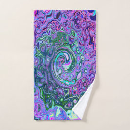 Groovy Resumen Retro Green y Purple Swirl