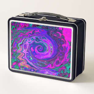 Groovy Resumen Retro Magenta y Púrpura Swirl