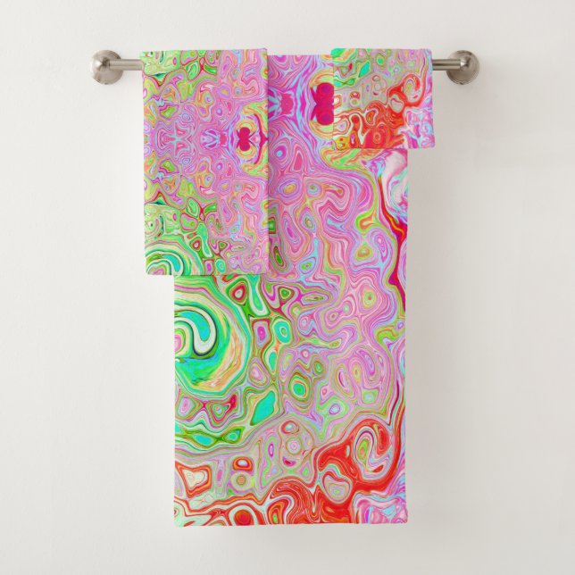 Groovy Resumen Retro Pastel Bolsa Líquida Verde (In situ)