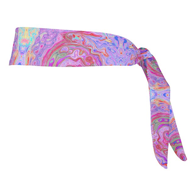 Groovy Resumen Retro Rojo, Púrpura y Rosa Swirl (Girar 90)