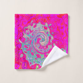 Groovy Resumen Verde azulado Azul y Rojo Swirl