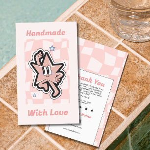 Groovy Retro Checkered gracias tarjeta de visita